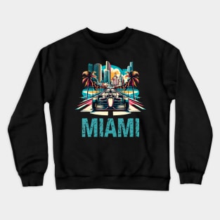 Formula Miami City Racing Circuit Car Map Grand Prix Race Crewneck Sweatshirt